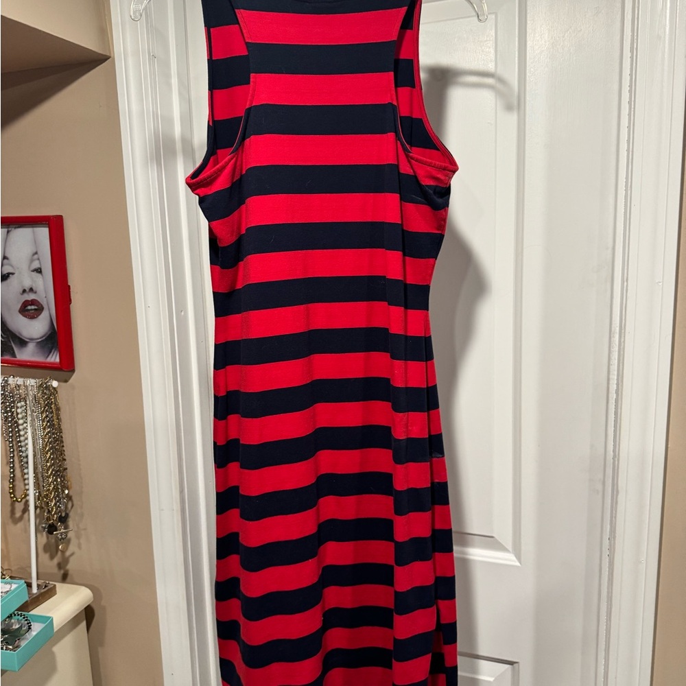 a new day Red and Navy Striped Tank Maxi Dress Size Medium - Picture 4 of 7